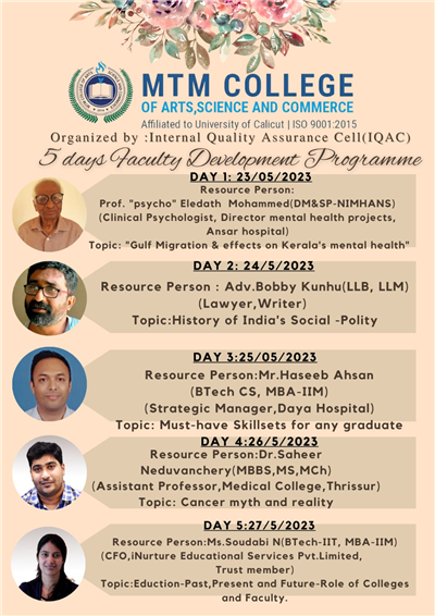 5 days Faculty Development Programme